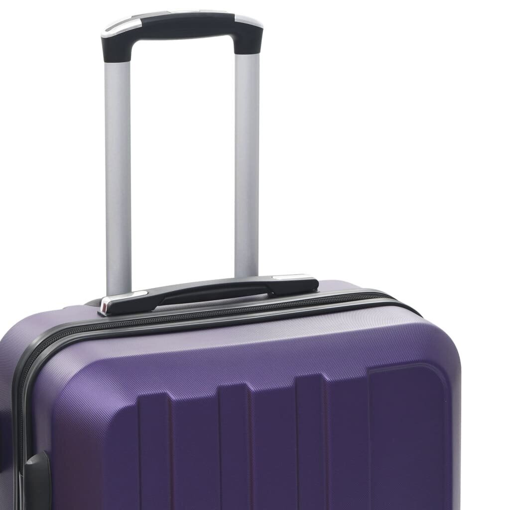 vidaXL cieto koferu komplekts, 3 gab., ABS, violets цена и информация | Koferi, ceļojumu somas | 220.lv