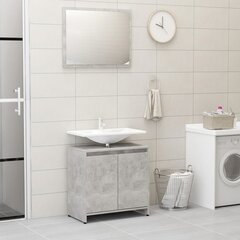vidaXL vannasistabas mēbeļu komplekts, betona pelēks, skaidu plāksne cena un informācija | Vannas istabas mēbeļu komplekti | 220.lv