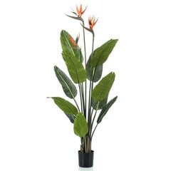vidaXL mākslīgais augs, strelīcija podā ar ziediem, 120 cm cena un informācija | Mākslīgie ziedi | 220.lv