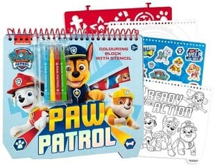 Krāsojamā grāmata ar uzlīmēm un pildspalvu, PAW PATROL цена и информация | Книжки - раскраски | 220.lv