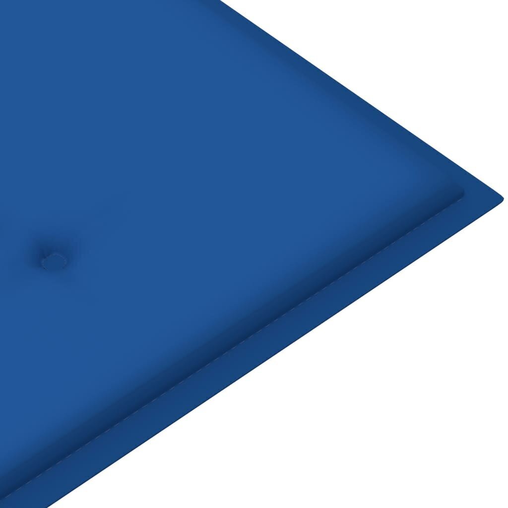 Dārza sols ar koši zilu matraci vidaXL, 112 cm cena un informācija | Dārza soli | 220.lv