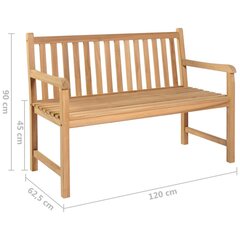 Dārza sols ar spilgti zaļu matraci vidaXL, 120 cm цена и информация | Скамейки | 220.lv