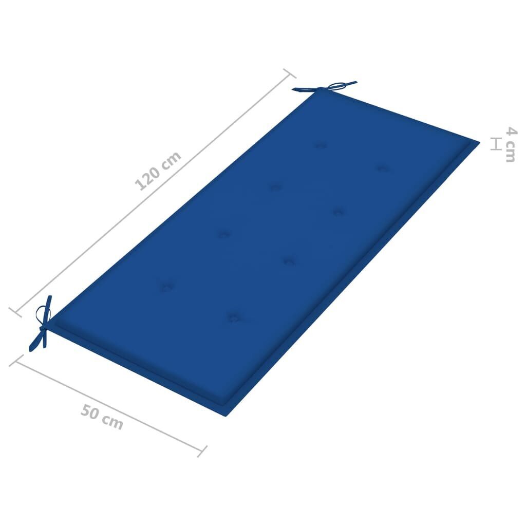 Saliekams dārza sols ar matraci vidaXL, 118 cm cena un informācija | Dārza soli | 220.lv