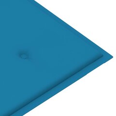 Dārza sols ar zilu matraci vidaXL, 112 cm цена и информация | Скамейки | 220.lv