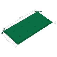 Dārza sols ar zaļu matraci vidaXL, 112 cm цена и информация | Скамейки | 220.lv