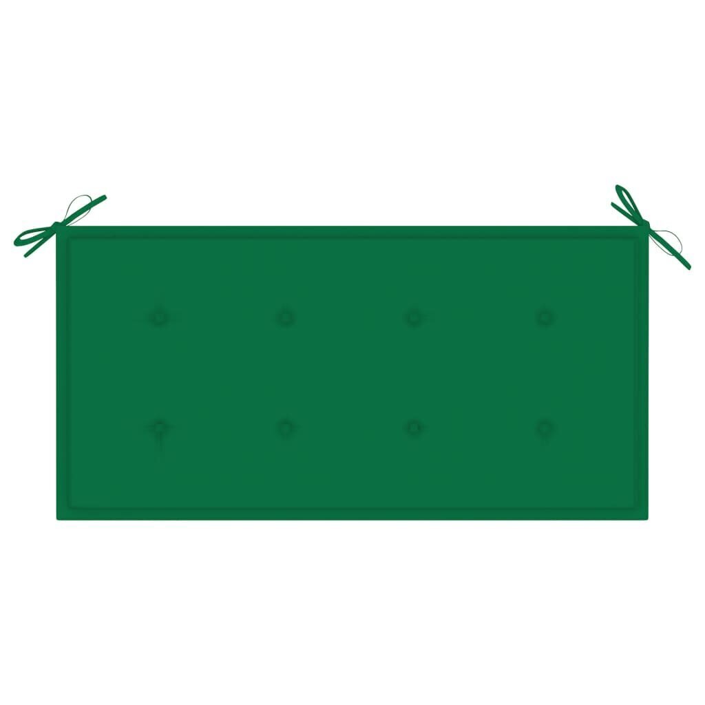 Dārza sols ar zaļu matraci vidaXL, 112 cm cena un informācija | Dārza soli | 220.lv