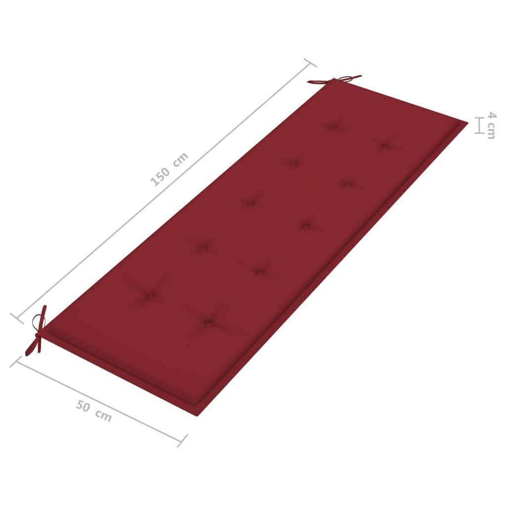 Dārza sols ar matraci vidaXL, 157 cm cena un informācija | Dārza soli | 220.lv