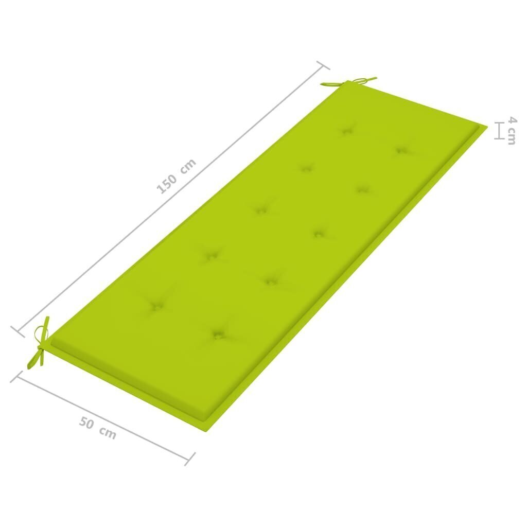 Dārza sols ar matraci vidaXL, 159 cm cena un informācija | Dārza soli | 220.lv