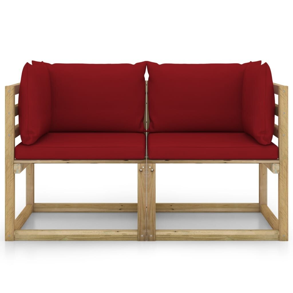 Dārza stūra dīvāni ar matračiem vidaXL, 2 gab. цена и информация | Dārza soli | 220.lv