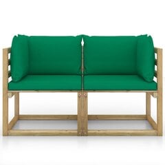 Dārza stūra dīvāni ar matračiem vidaXL, 2 gab. цена и информация | Скамейки | 220.lv