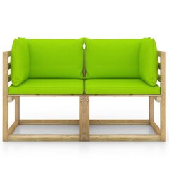 Dārza stūra dīvāni ar matračiem vidaXL, 2 gab. цена и информация | Скамейки | 220.lv