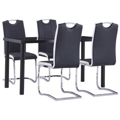 Столовый комплект, 5 частей, черный цена и информация | Комплекты мебели для столовой | 220.lv