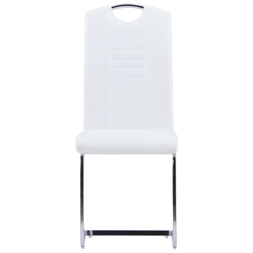 vidaXL virtuves galds un 6 krēsli, balta mākslīgā āda цена и информация | Ēdamistabas komplekti | 220.lv
