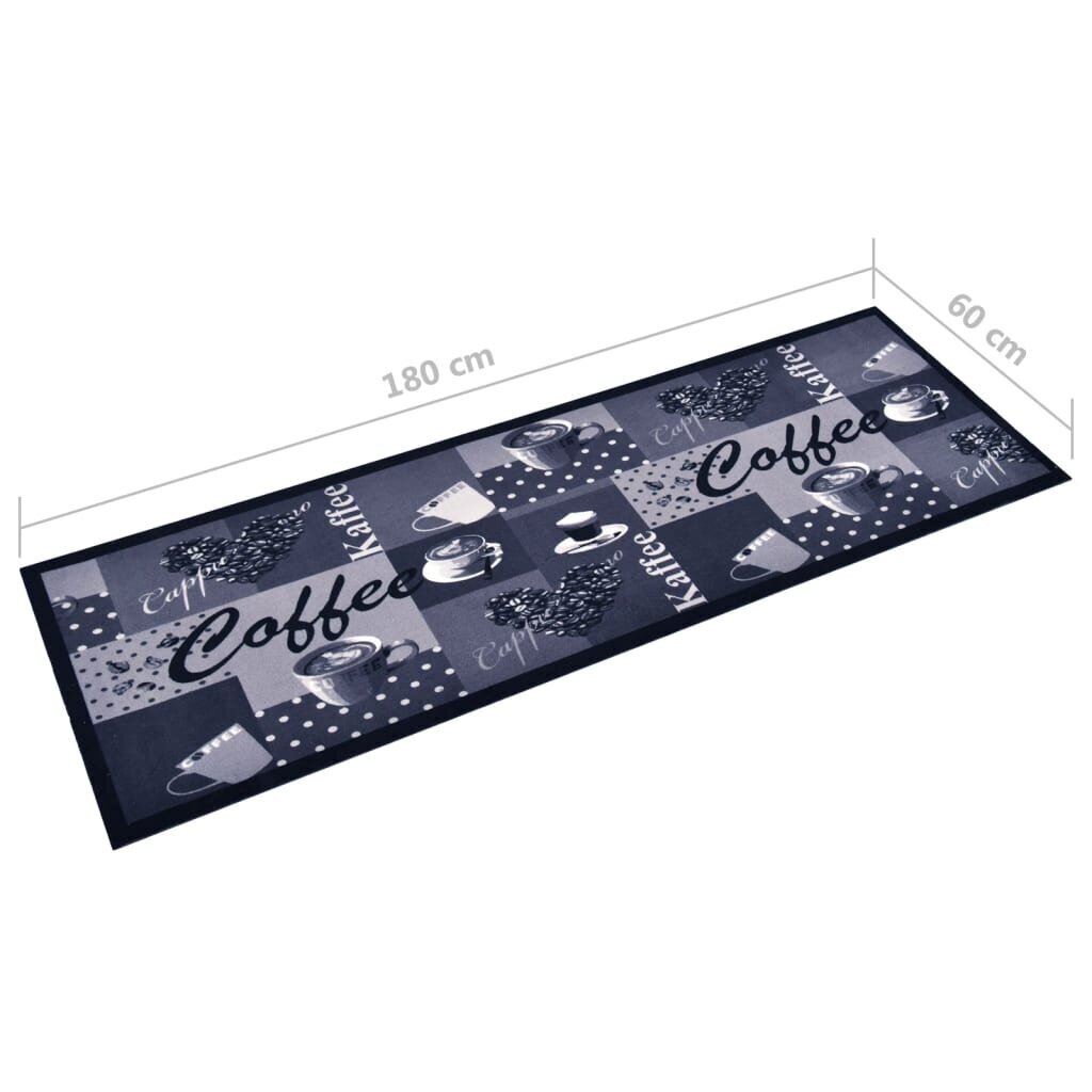 vidaXL virtuves paklājs, zils, 60x180 cm цена и информация | Paklāji | 220.lv