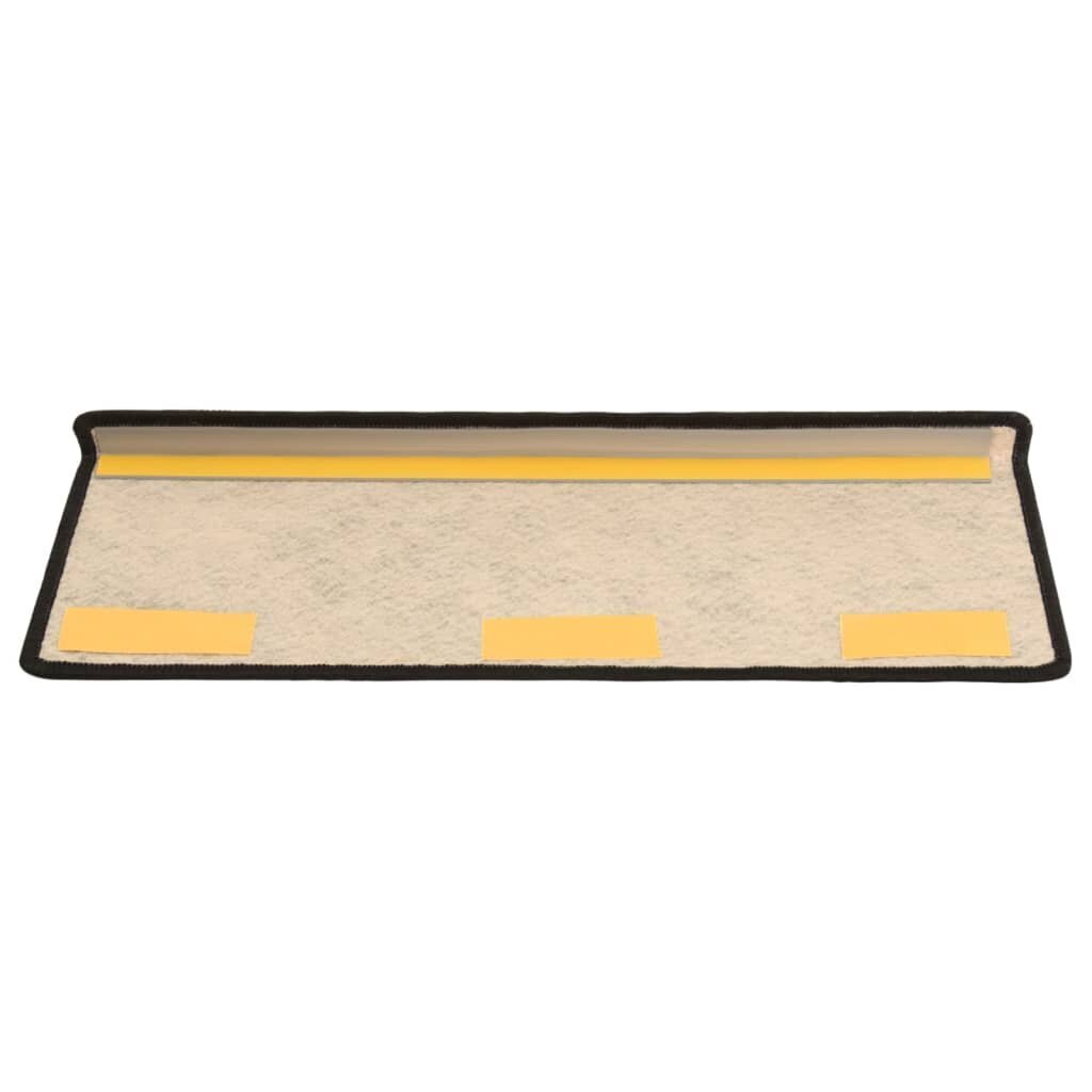 vidaXL kāpņu paklāji, 15 gab., 65x25 cm, antracītpelēki cena un informācija | Paklāji | 220.lv