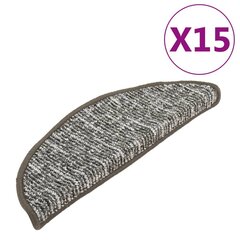 vidaXL kāpņu paklāji, 15 gab., antracītpelēki, 56x20 cm цена и информация | Ковры | 220.lv