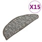 vidaXL kāpņu paklāji, 15 gab., antracītpelēki, 65x25 cm цена и информация | Paklāji | 220.lv