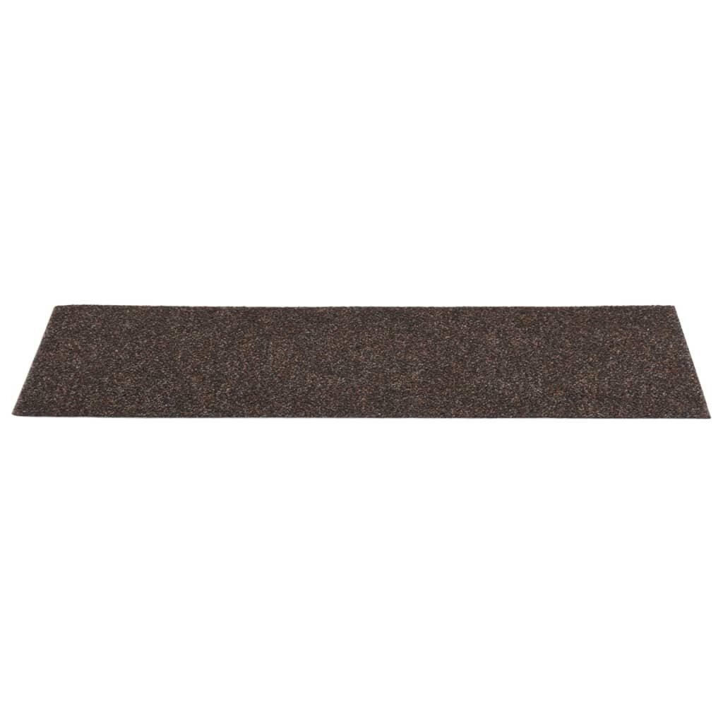 vidaXL kāpņu paklāji, 15 gab., 76x20 cm, tumši brūni cena un informācija | Paklāji | 220.lv