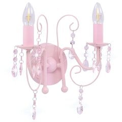 vidaXL sienas lampa ar pērlītēm, rozā, 2 x E14 spuldzes цена и информация | Настенные светильники | 220.lv