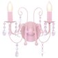 vidaXL sienas lampa ar pērlītēm, rozā, 2 x E14 spuldzes cena un informācija | Sienas lampas | 220.lv