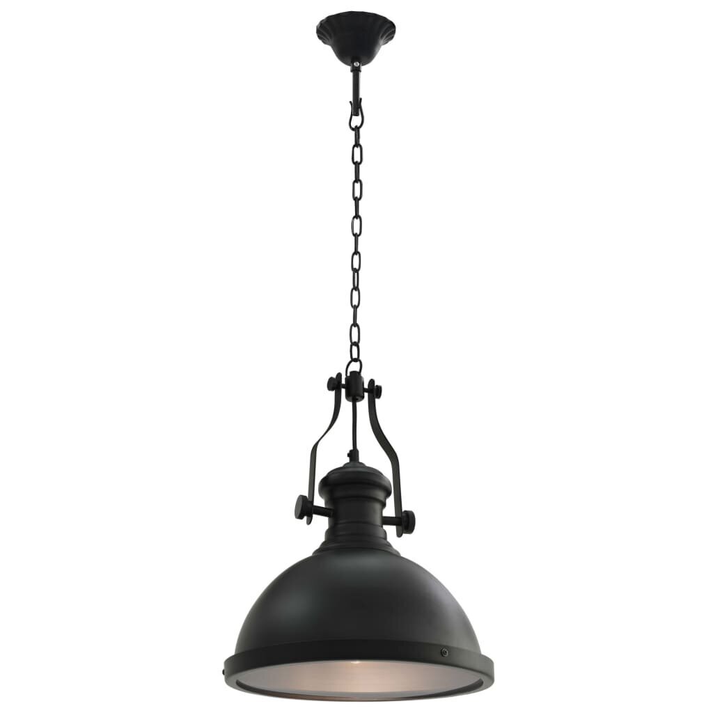 vidaXL griestu lampa, apaļa, E27, melna цена и информация | Piekaramās lampas | 220.lv