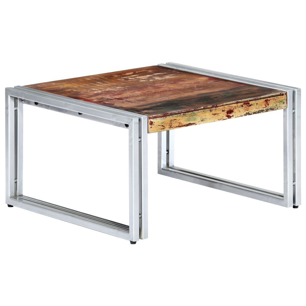 vidaXL kafijas galdiņš, 60x60x35 cm, pārstrādāts masīvkoks cena un informācija | Žurnālgaldiņi | 220.lv