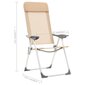 vidaXL kempinga krēsli, 4 gab., krēmkrāsā, alumīnijs, salokāmi cena un informācija |  Tūrisma mēbeles | 220.lv