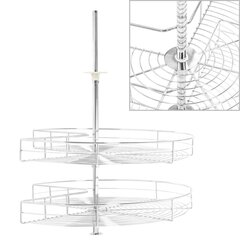 vidaXL virtuves stieples grozi, 2 līmeņi, sudraba krāsa, 71x71x80 cm cena un informācija | Virtuves piederumi | 220.lv