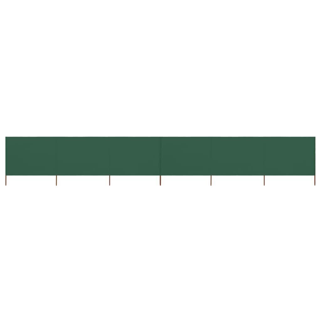 vidaXL 6 paneļu vēja aizsargsiets, zaļš, 800x160 cm, audums cena un informācija | Saulessargi, markīzes un statīvi | 220.lv