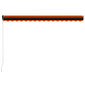 vidaXL izvelkama markīze, manuāla, 400x300 cm, oranža ar brūnu цена и информация | Saulessargi, markīzes un statīvi | 220.lv