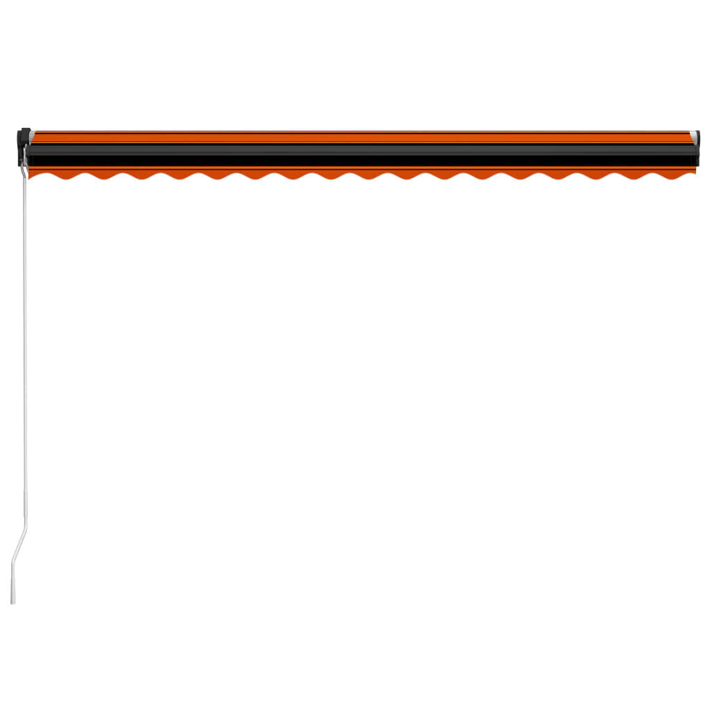 vidaXL izvelkama markīze, manuāla, 450x300 cm, oranža ar brūnu цена и информация | Saulessargi, markīzes un statīvi | 220.lv