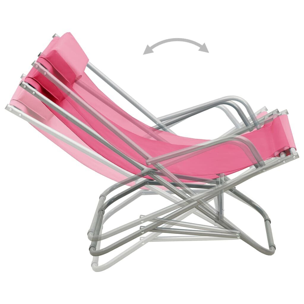 vidaXL atpūtas krēsli, 2 gab., rozā, tērauds cena un informācija | Sauļošanās krēsli | 220.lv