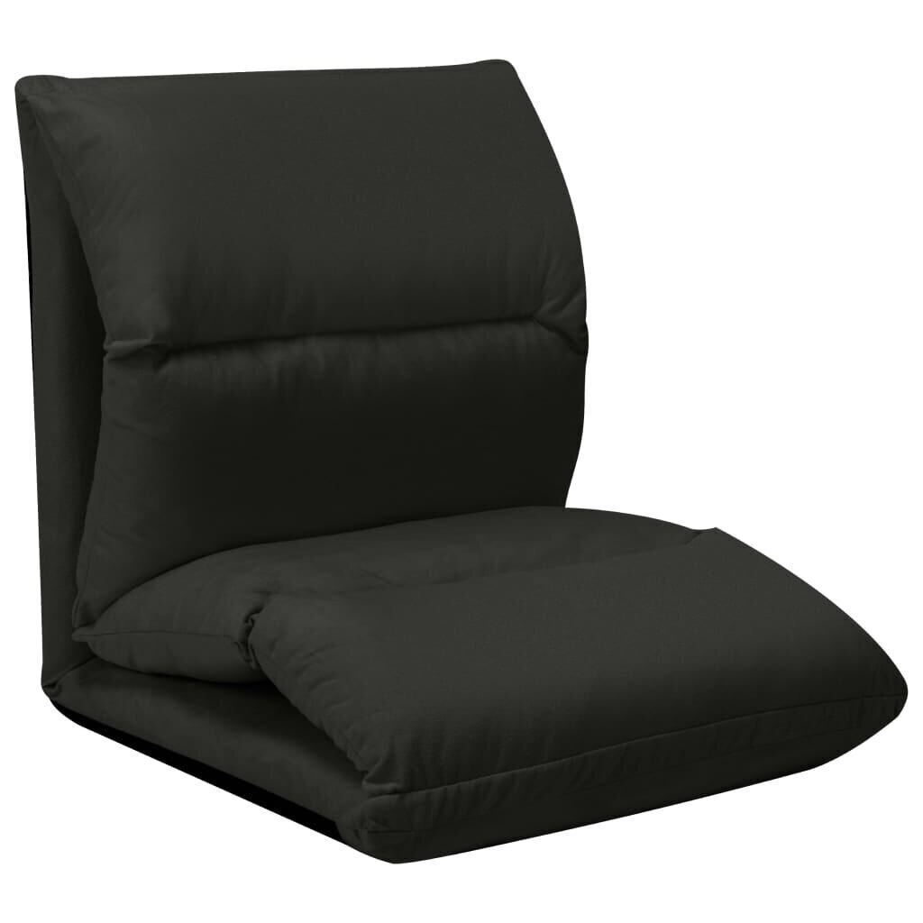 vidaXL salokāms grīdas krēsls, melna mikrošķiedra cena un informācija | Sauļošanās krēsli | 220.lv