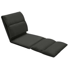 vidaXL salokāms grīdas krēsls, melna mikrošķiedra цена и информация | Шезлонги | 220.lv