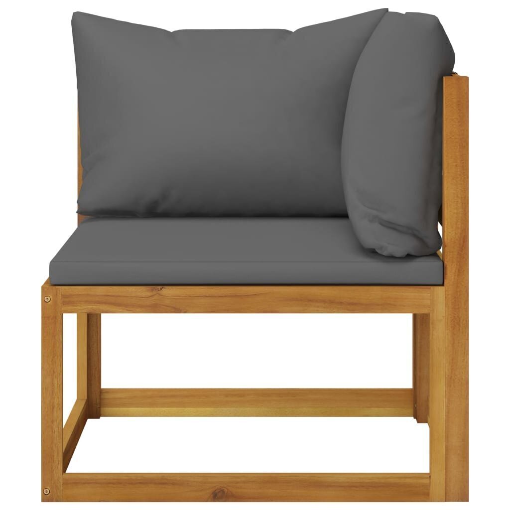 vidaXL trīsvietīgs dārza dīvāns ar spilveniem, akācijas masīvkoks cena un informācija | Dārza krēsli | 220.lv