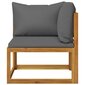 vidaXL trīsvietīgs dārza dīvāns ar spilveniem, akācijas masīvkoks cena un informācija | Dārza krēsli | 220.lv