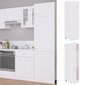 vidaXL ledusskapja skapis, balts, 60x57x207 cm, skaidu plāksne cena un informācija | Virtuves skapīši | 220.lv