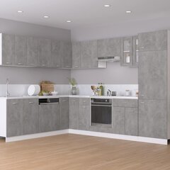 vidaXL ledusskapja skapis, betona pelēks, 60x57x207 cm, skaidu plātne cena un informācija | Virtuves skapīši | 220.lv