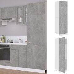 vidaXL ledusskapja skapis, betona pelēks, 60x57x207 cm, skaidu plātne cena un informācija | Virtuves skapīši | 220.lv