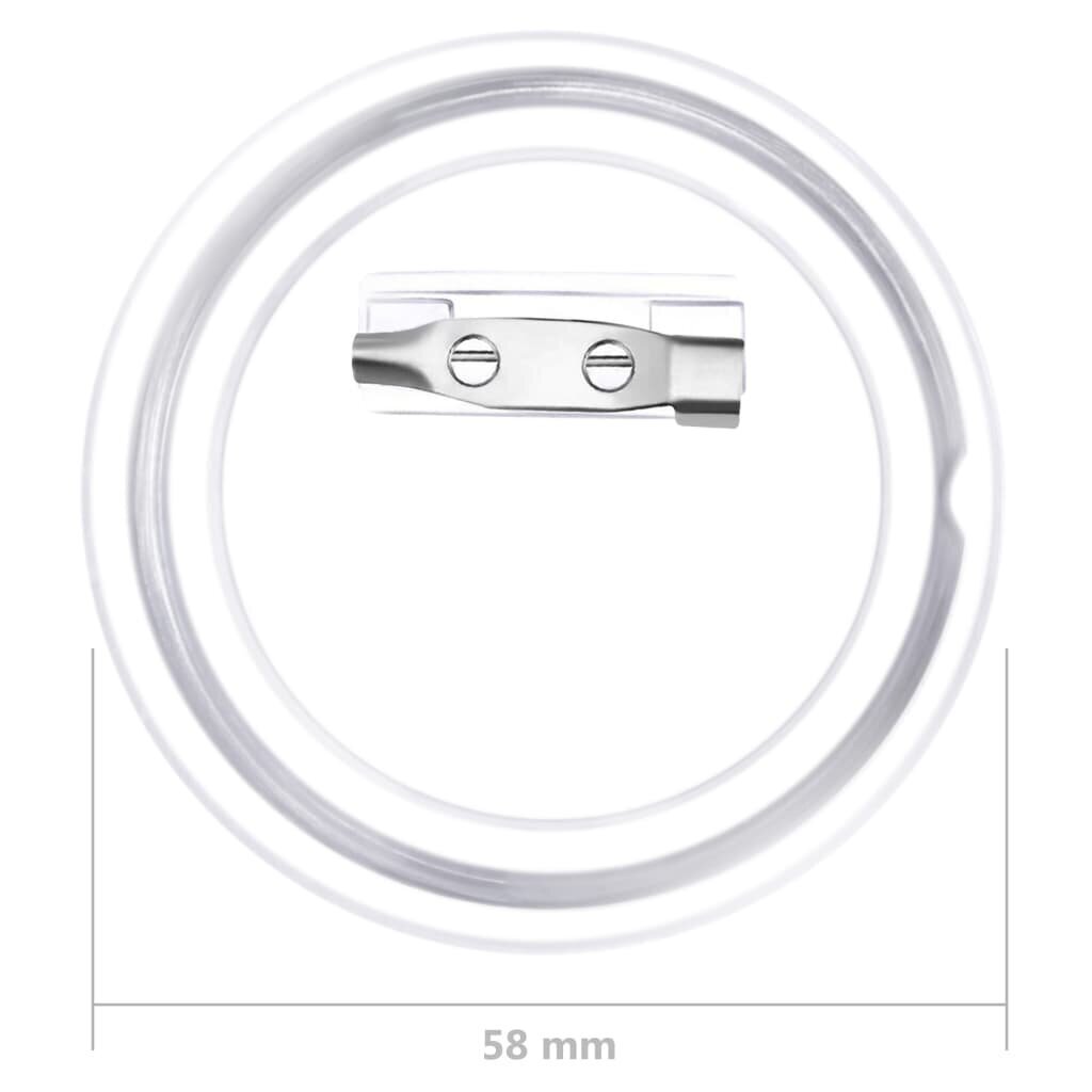 vidaXL apaļu nozīmīšu komplekti, 100 gab., akrils, 58 mm цена и информация | Citas oriģinālas dāvanas | 220.lv