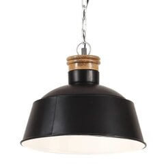 vidaXL griestu lampa, industriāls dizains, melna, 32 cm, E27 cena un informācija | Lustras | 220.lv