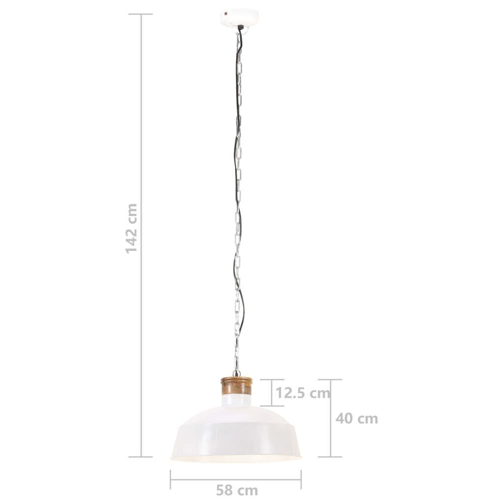 vidaXL griestu lampa, industriāls dizains, balta, 58 cm, E27 цена и информация | Lustras | 220.lv