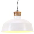 vidaXL griestu lampa, industriāls dizains, balta, 58 cm, E27