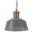 vidaXL griestu lampa, industriāls dizains, pelēka, 32 cm, E27