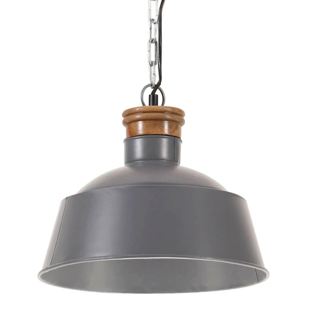vidaXL griestu lampa, industriāls dizains, pelēka, 32 cm, E27 цена и информация | Piekaramās lampas | 220.lv