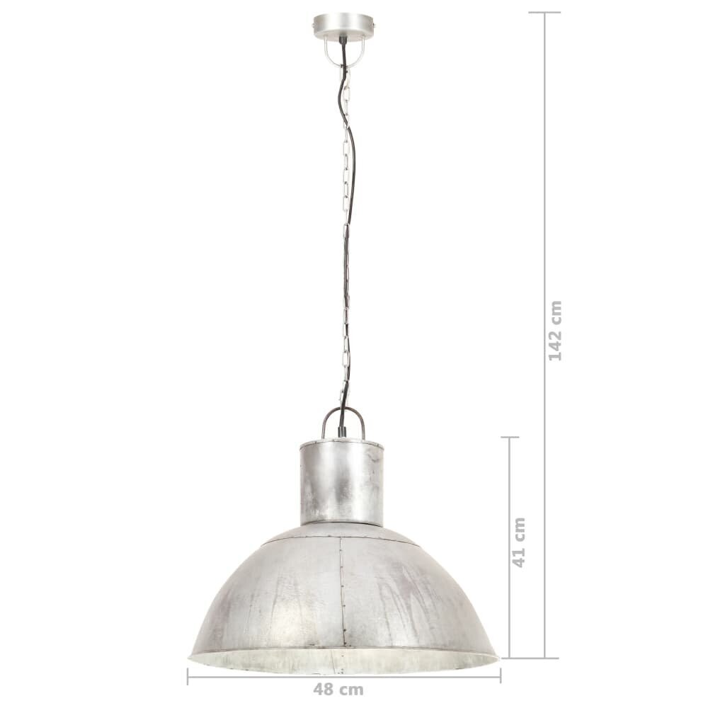 vidaXL griestu lampa, sudraba krāsā, apaļa, 25 W, 48 cm, E27 цена и информация | Piekaramās lampas | 220.lv