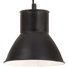 vidaXL griestu lampa, melna, apaļa, 25 W, 17 cm, E27 cena un informācija | Lustras | 220.lv