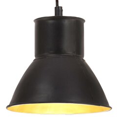 vidaXL griestu lampa, melna, apaļa, 25 W, 17 cm, E27 cena un informācija | Lustras | 220.lv