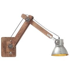 vidaXL sienas lampa, industriāls stils, sudrabaina, apaļa, E27 цена и информация | Настенные светильники | 220.lv