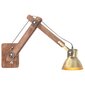 vidaXL sienas lampa, industriāls stils, misiņa krāsā, apaļa, E27 cena un informācija | Sienas lampas | 220.lv